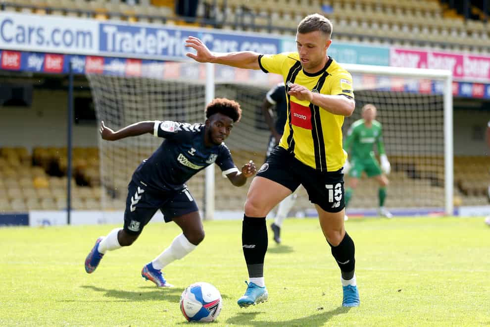 Jack Muldoon, right, has scored six goals in five Sky Bet League Two appearances this season