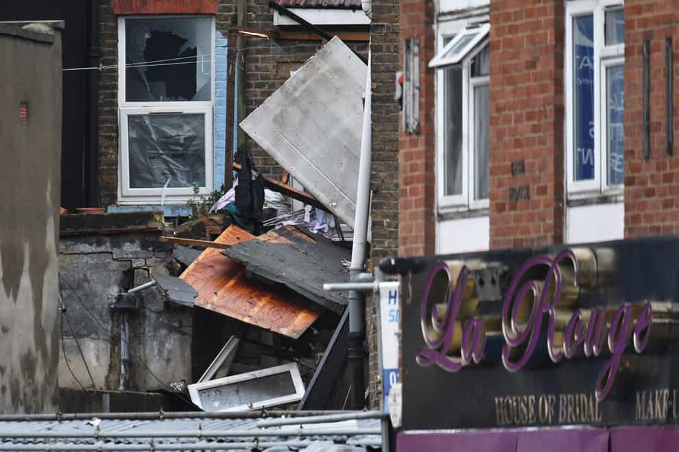 The scene of a suspected gas explosion on King Street in west London