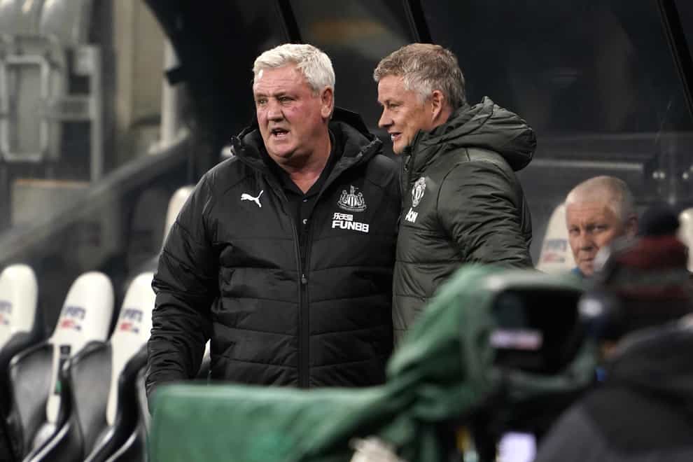 Steve Bruce (left) has hailed Newcastle fans who donated to a food bank rather than pay a pay-per-view fee to watch the match against Manchester United.