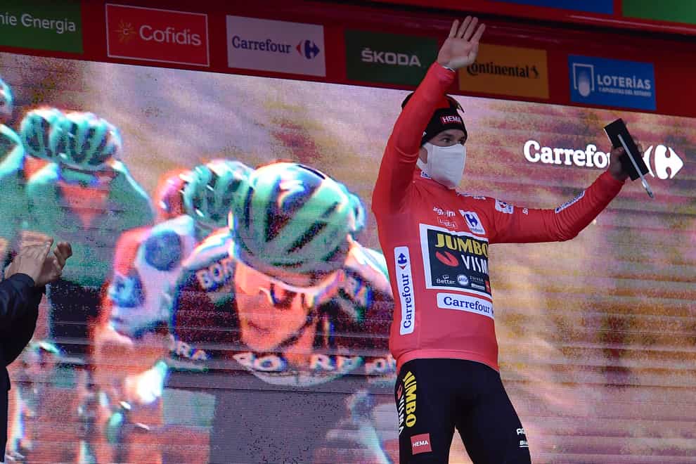 Primoz Roglic retained his place in the red jersey, finishing at the head of the peleton on stage five