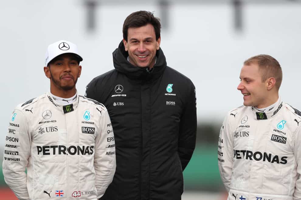 Lewis Hamilton, left, and Toto Wolff