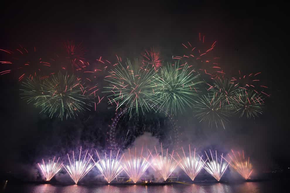 A fireworks display