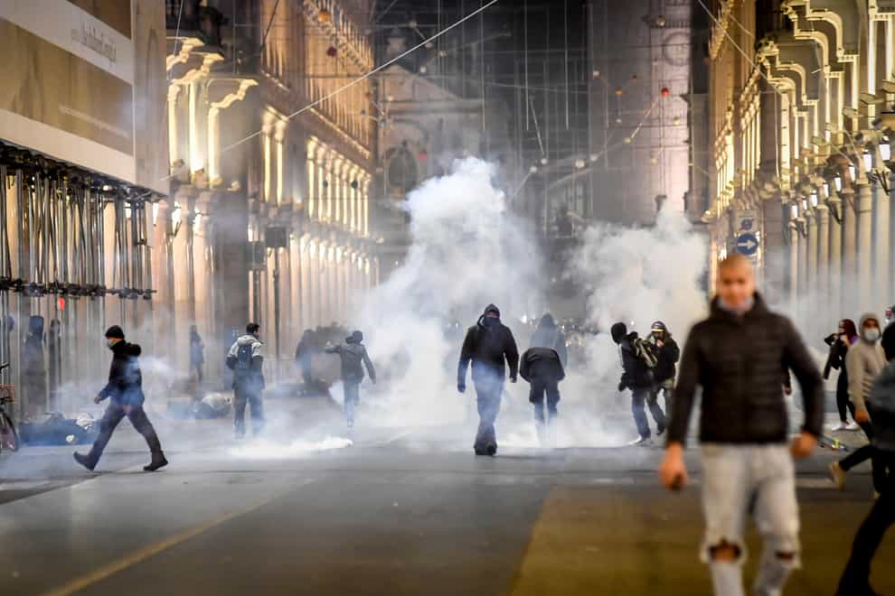Virus Italy Outbreak Protest