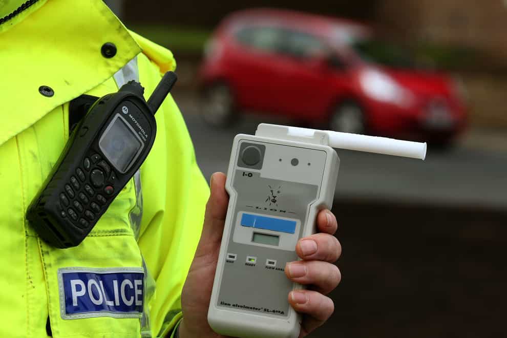 Roadside breath tests for drink-driving have fallen to their lowest level on record amid police cuts, new figures show (Andrew Milligan/PA)