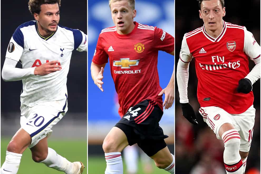 Dele Alli, Donny Van De Beek and Mesut Ozil are among the big-name Premier League players currently struggling for game time.