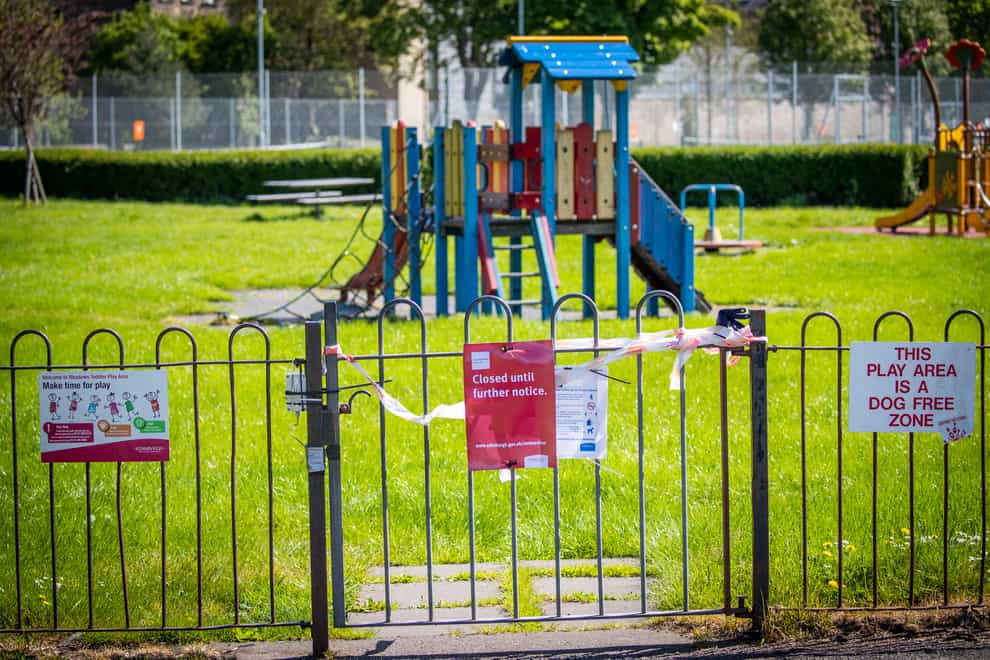 A play park in Edinburgh closed during lockdown