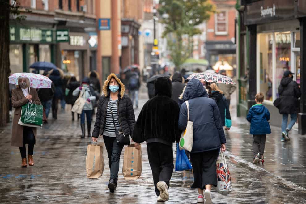 Shoppers in Nottingham ahead of the region being moved into Tier 3 coronavirus restrictions