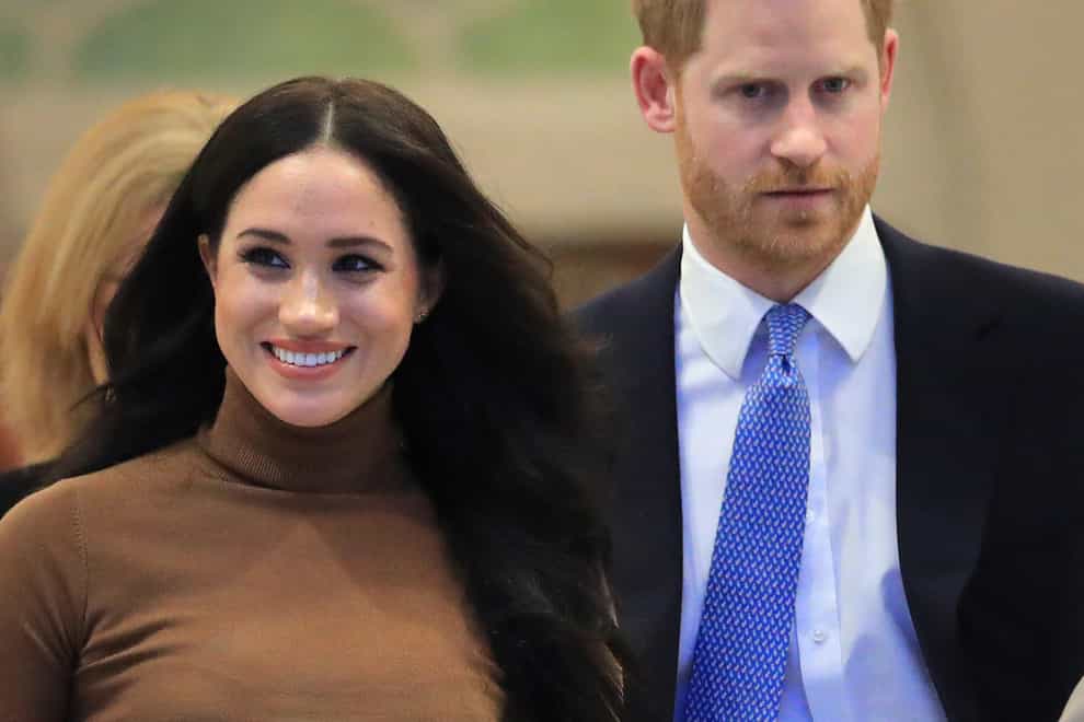 The Duke and Duchess of Sussex's positive rating among the public has fallen according to a new poll. Aaron Chown/PA Wire