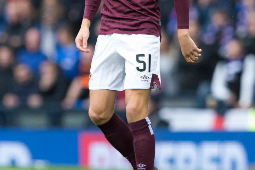 Bolgna's Aaron Hickey (in Hearts kit) has been called up for Scotland Under-21s