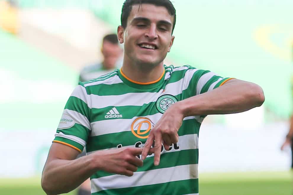 Celtic’s Mohamed Elyounoussi scores against Lille