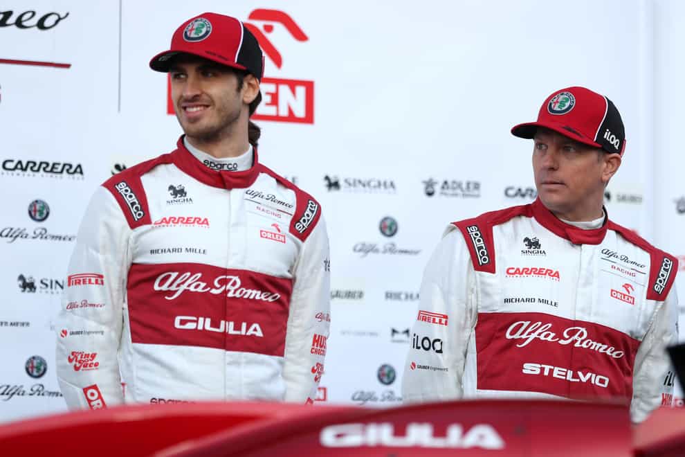 Kimi Raikkonen (right) and Antonio Giovinazzi have signed with Alfa Romeo again for next season