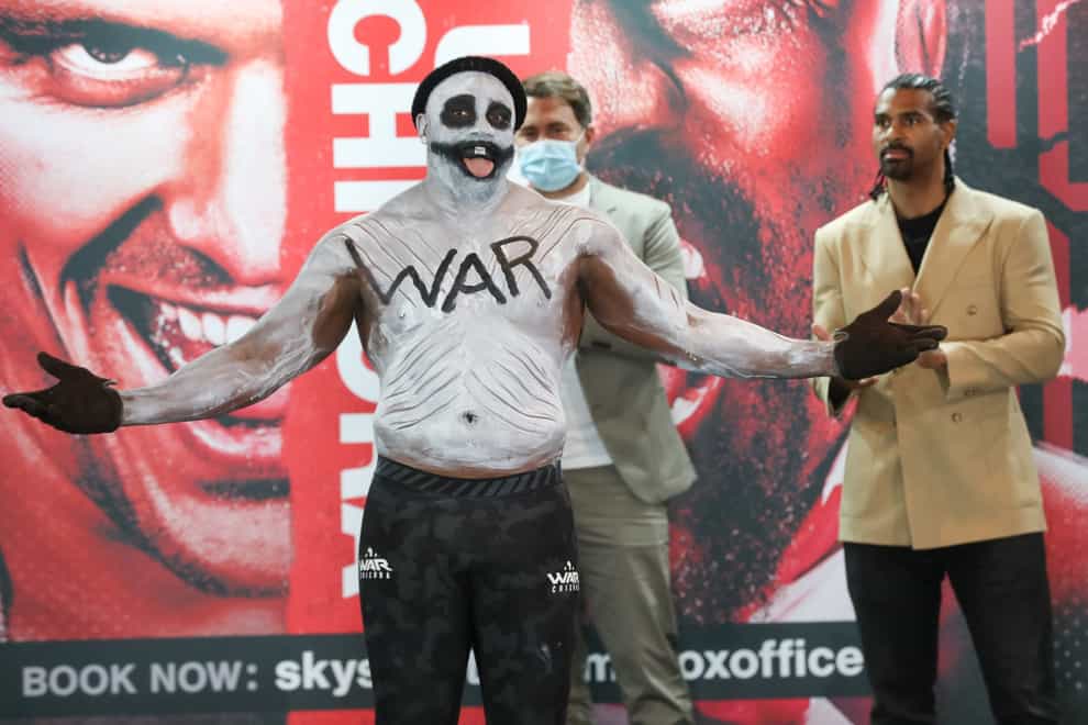 Chisora showed up to the weigh-in and stunned everyone with his appearance