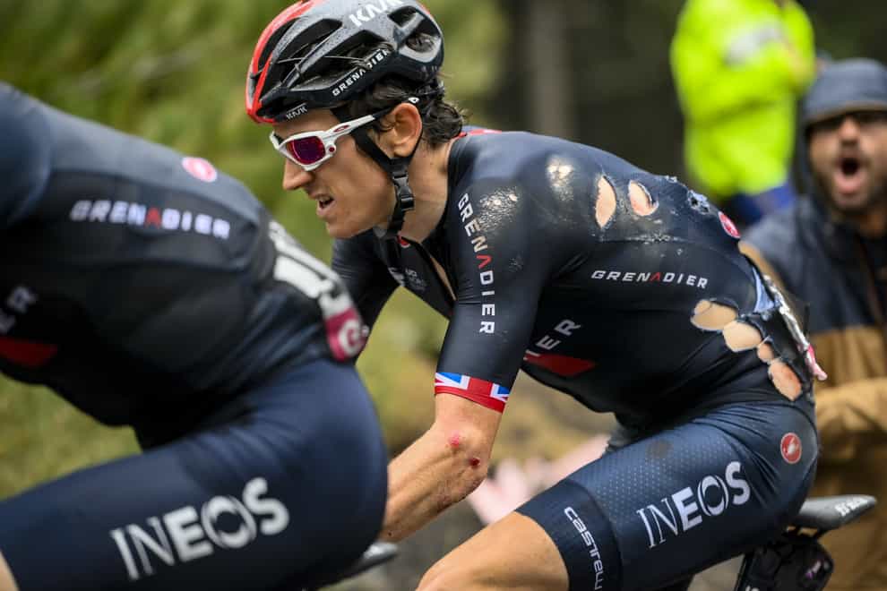 Thomas crashed on stage three of the Giro d’Italia and was eventually forced to abandon