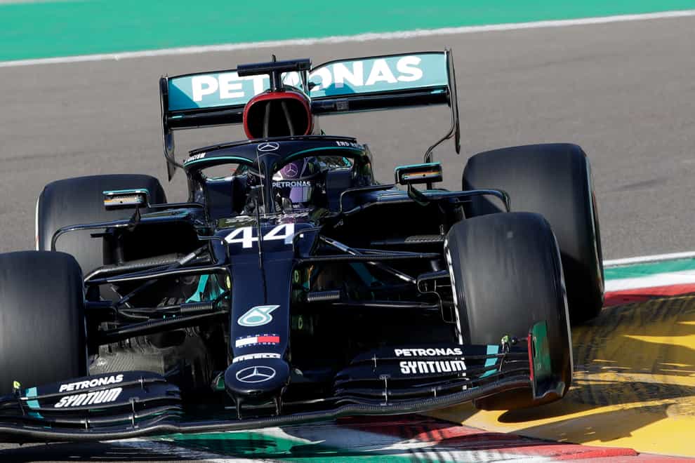 Lewis Hamilton was fastest in Emilia Romagna practice