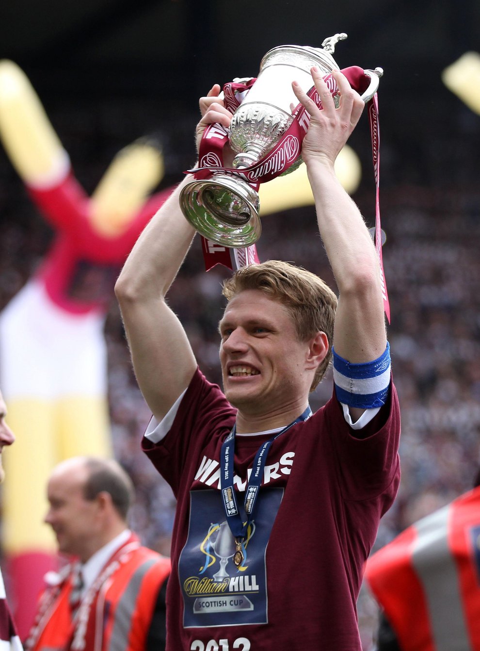 Marius Zaliukas lifted the Scottish Cup for Hearts in 2012