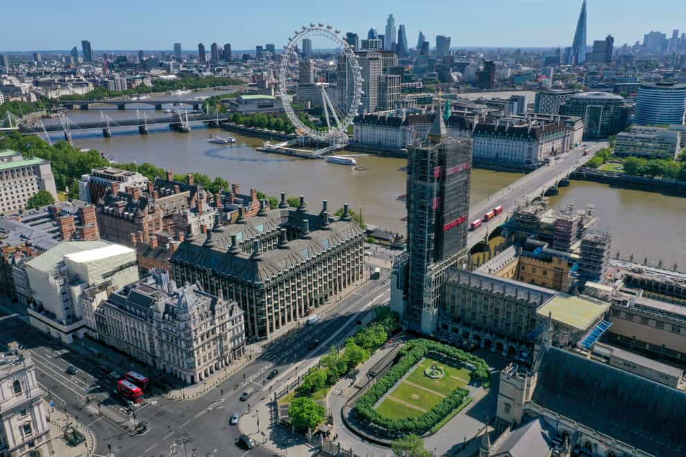An aerial view of London landmarks (Steve Parsons/PA)