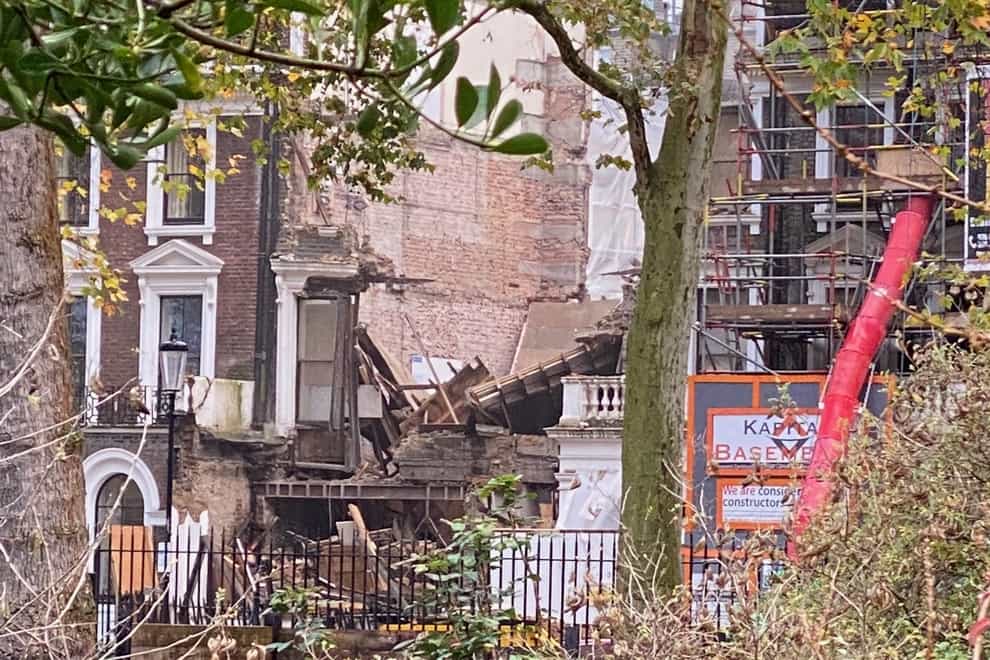 Two collapsed terrace houses in Chelsea
