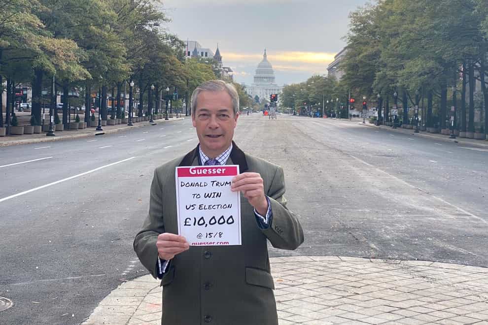 Farage posted the photo of his bet late on Tuesday night