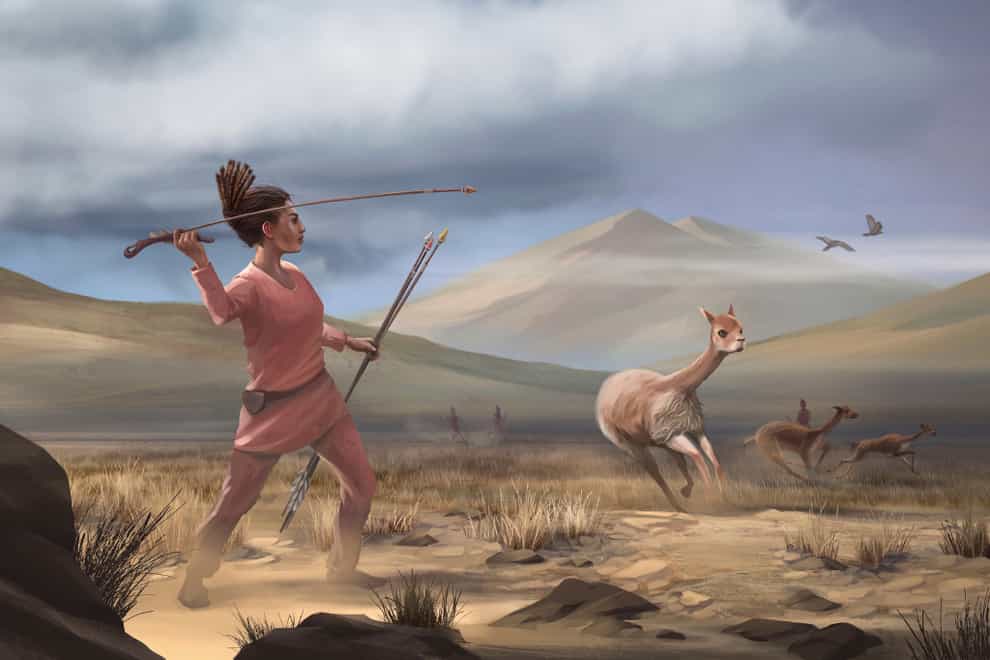 An illustration depicting a female who may have appeared in Peru 9,000 years ago