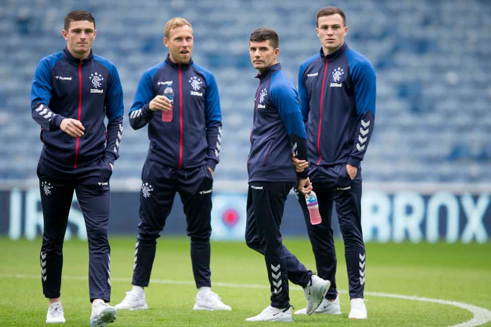 Rangers’ George Edmundson (right) and Jordan Jones have been issued with notices of complaint