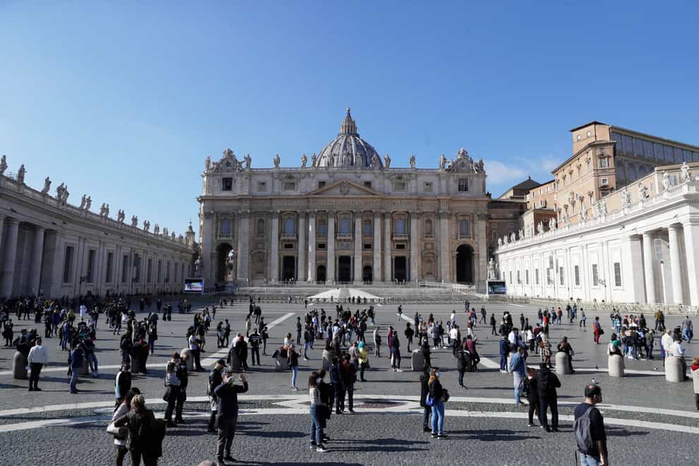 Pilgrims in St Peter's Square, Rome (Gregorio Borgia/AP)