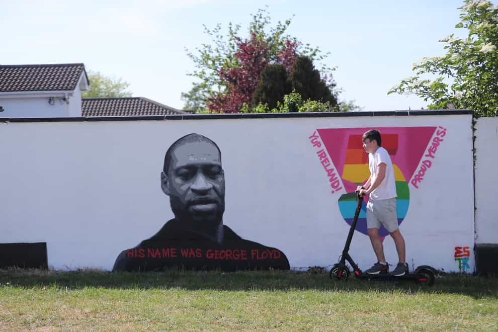A mural of George Floyd in Dublin (Niall Carson/PA)