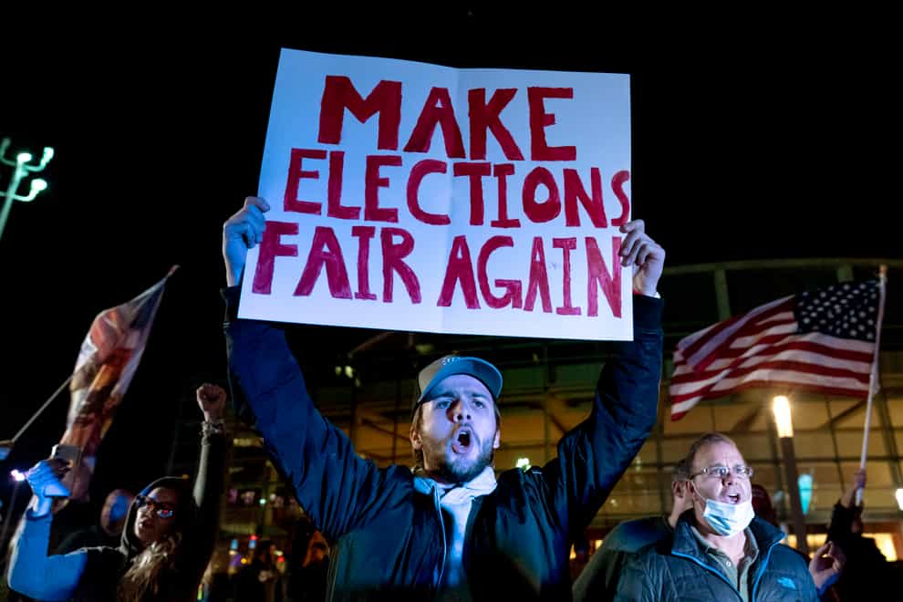 An election protest in Detroit