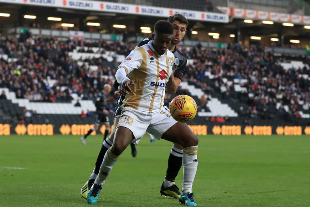 MK Dons’ Kieran Agard will be hoping for a rare outing in their FA Cup tie at non-league Eastleigh
