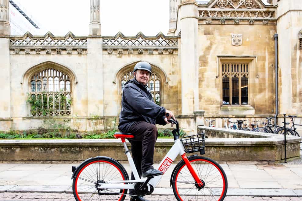 Lord John Bird tries out a Big Issue electric bike