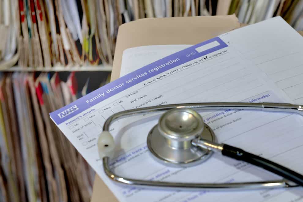 A registration form and a stethoscope