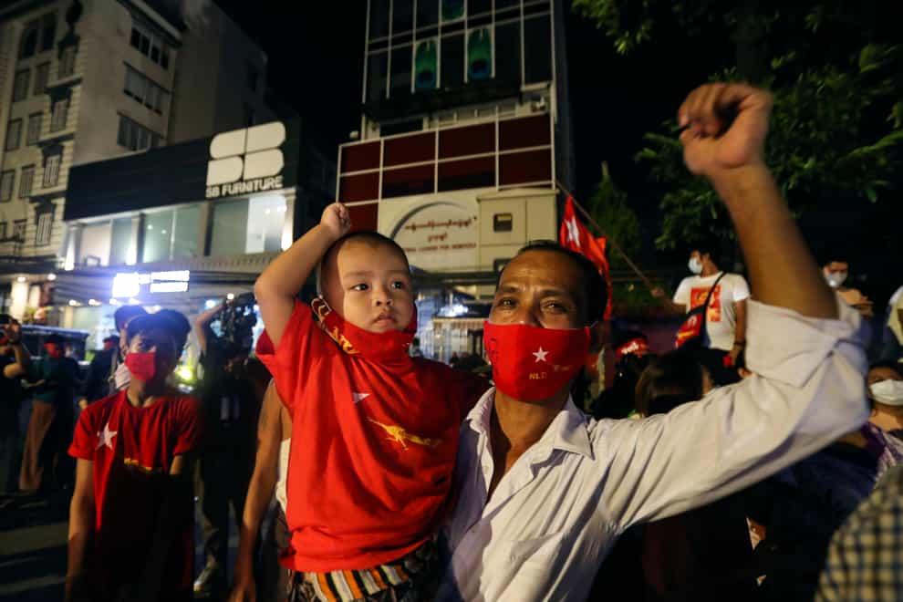 NLD supporters in Myanmar