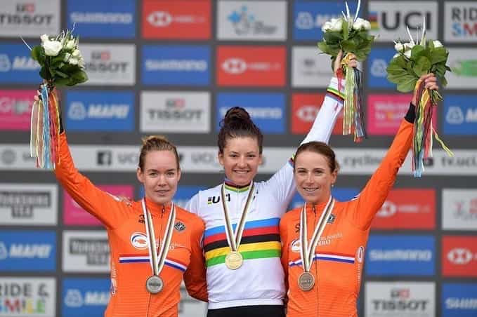 <p>Chloe Dygert (centre) is looking forward to her next chapter in Europe</p>