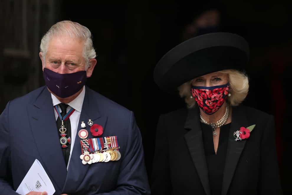 The Prince of Wales and the Duchess of Cornwall leave Westminster Abbey in London, after attending a service to mark Armistice Day and the centenary of the burial of the unknown warrior.Aaron Chown/PA Wire