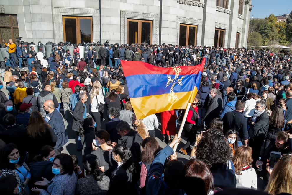 A protest in Armenia