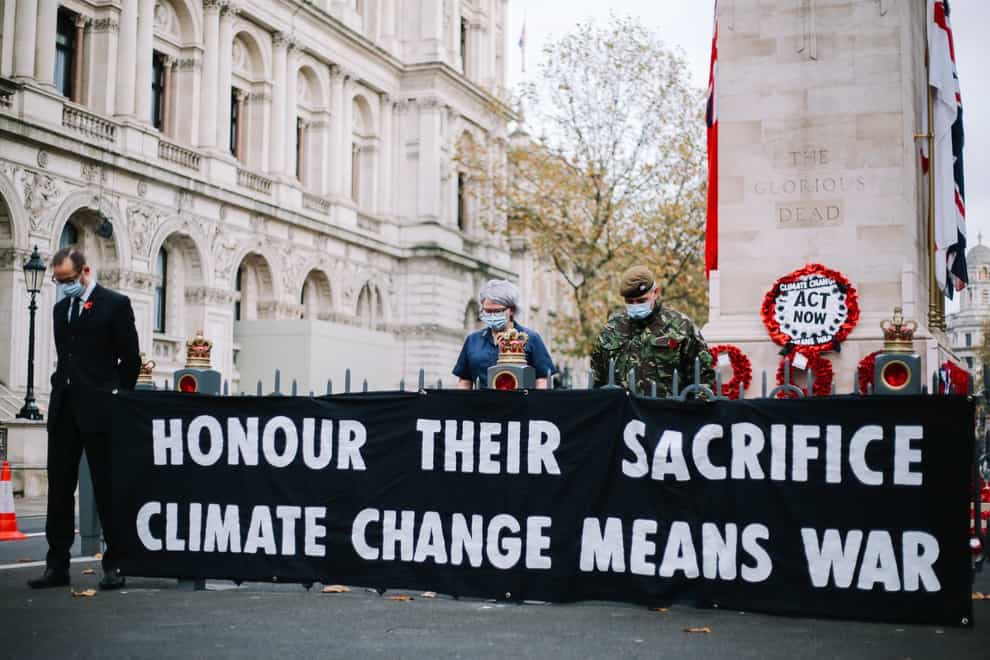 Extinction Rebellion staged the protest on Armistice Day (The Lightscaper/XR)
