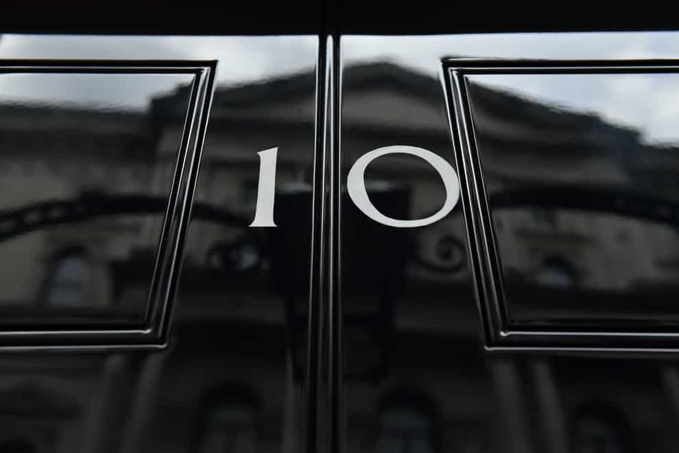 The front door of number 10 Downing Street in London (Dominic Lipinski/PA)