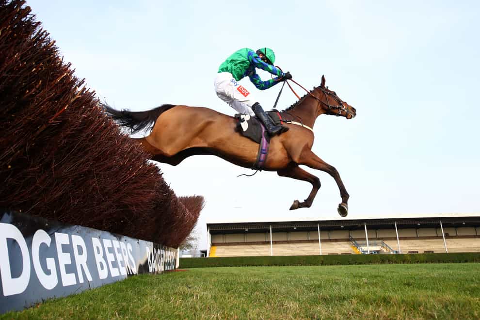 Ga Law bounds over a fence on his way to winning the ‘Rising Stars’ Novices’ Chase at Wincanton