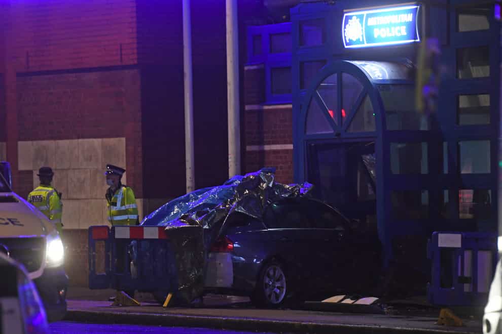 The scene at Edmonton Police Station in Enfield, north London (Kirsty O'Connor/PA)
