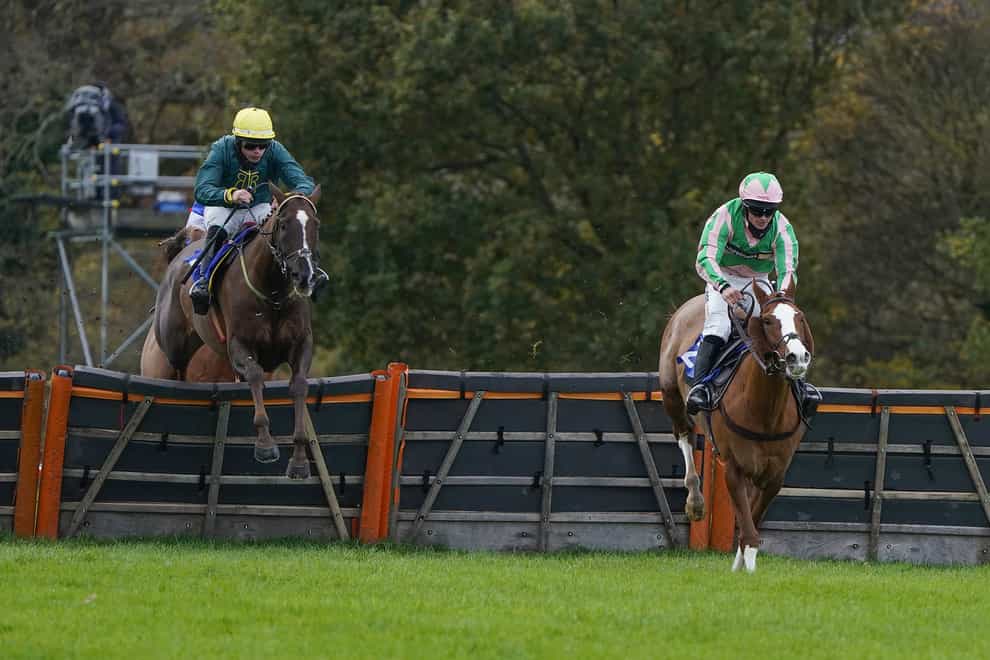 Twin Star (right) jumps the last clear of Robinshill