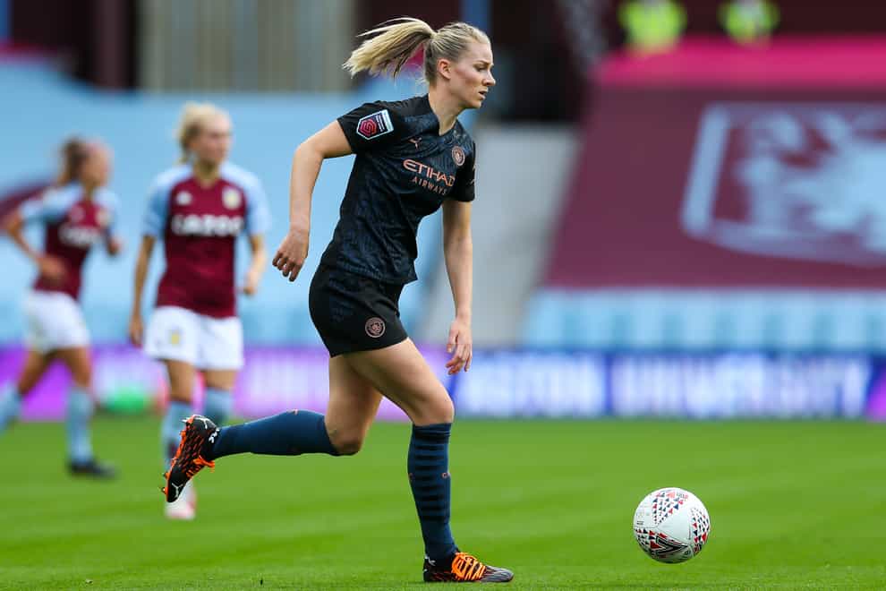 Gemma Bonner and Manchester City face a Manchester United outfit that are on a five-match winning streak in the WSL (Barrington Coombs/PA).