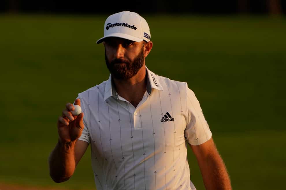 Dustin Johnson is on course for a second major title in the Masters