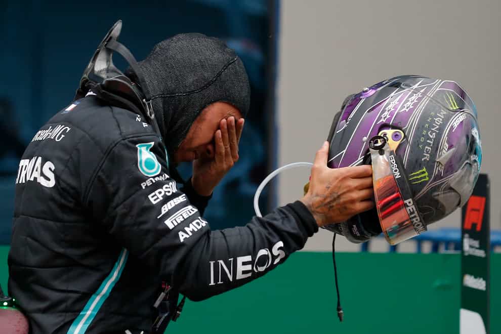An emotional Lewis Hamilton clinched his seventh world title in Turkey