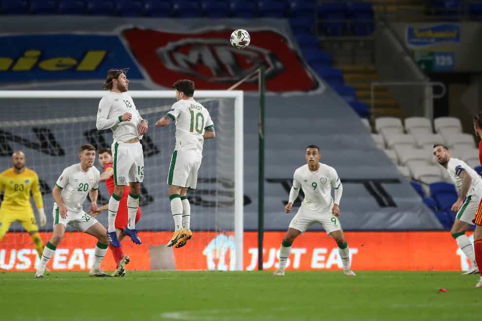 Gareth Bale (right) goes close from a free-kick in Wales' Nations League clash with the Republic of Ireland