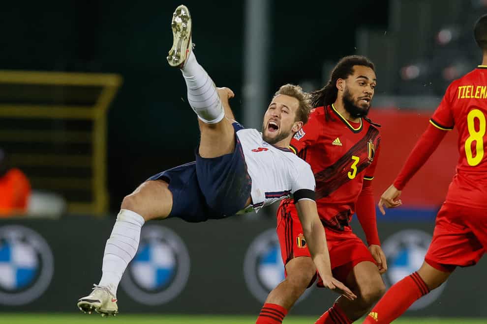 Harry Kane earned his 50th cap in the defeat by Belgium