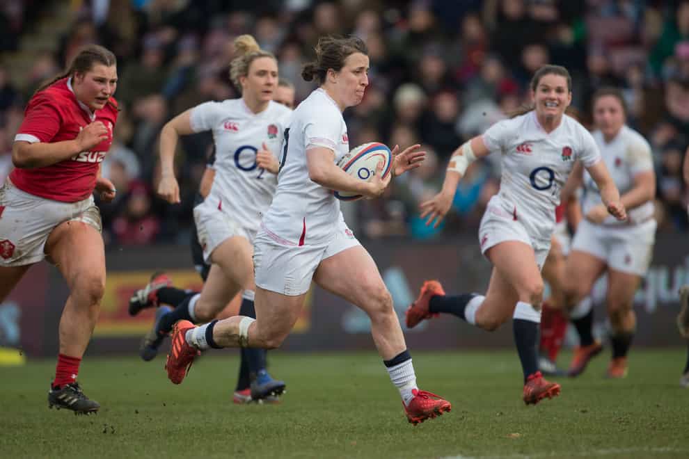 <p>England Rugby’s Katy Daley-Mclean (centre) will captain the side at the weekend</p>