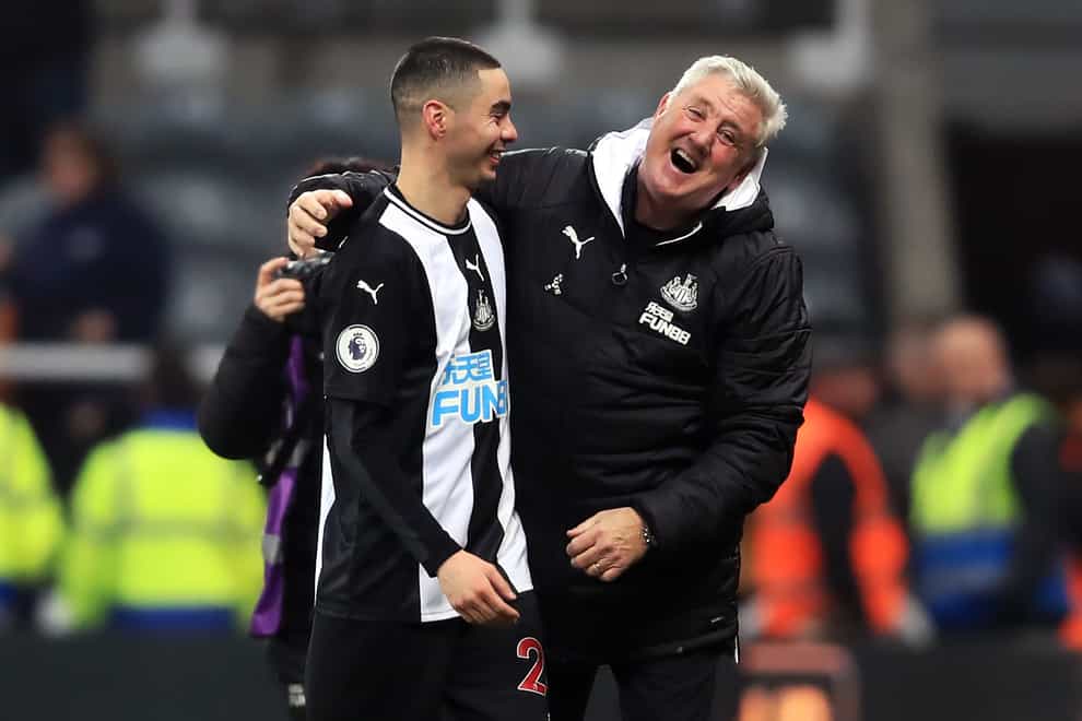 Newcastle United manager Steve Bruce enjoys working with Miguel Almiron
