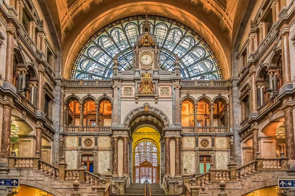 Antwerp Central Train Station in Belgium