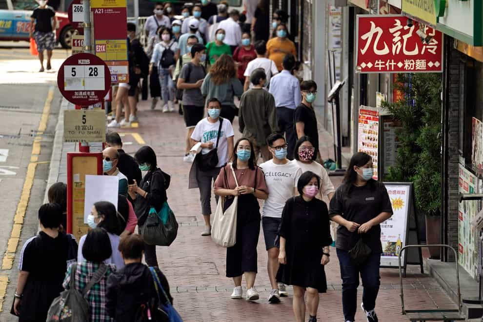 People wearing masks in Hong Kong