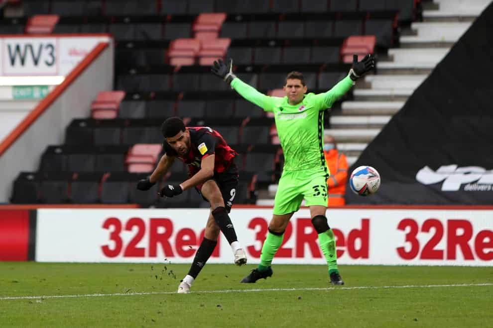 Bournemouth’s Dominic Solanke scores his sides fourth goal