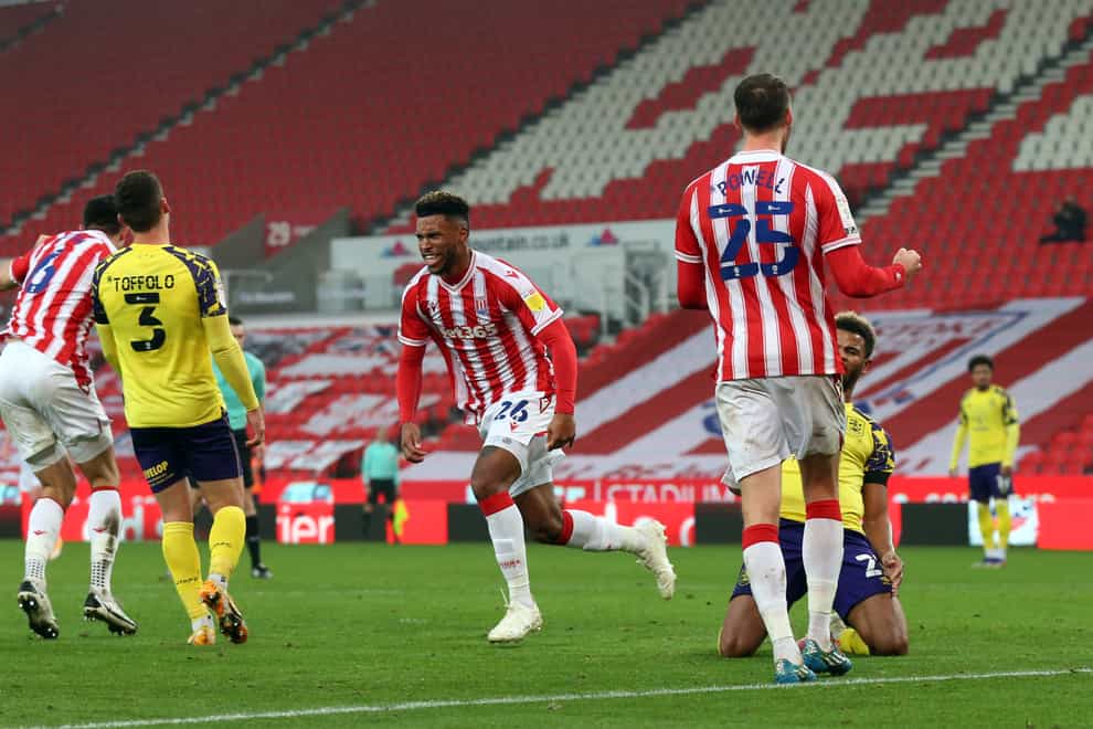 Tyrese Campbell, centre, scored a brace in the seven-goal thriller